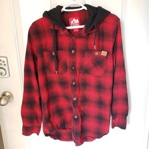 Cabin Fever Men Button-down Hoodie Size L (T7)